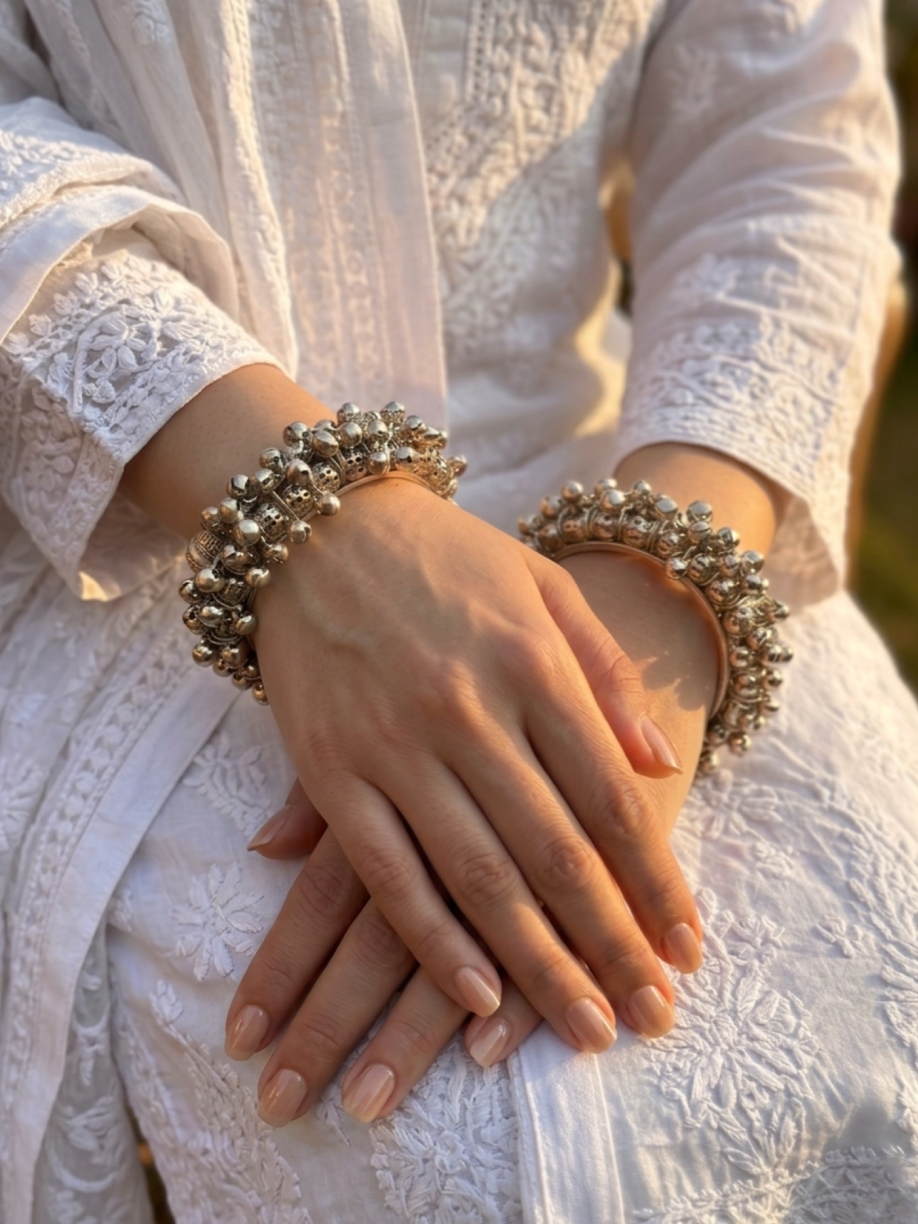 Gungro bangles set (Silver)